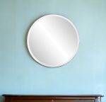 Homeroots - 28" Gray Round Unframed Accent Mirror
