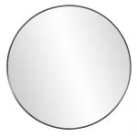 Homeroots - 36" Black Round Framed Accent Mirror