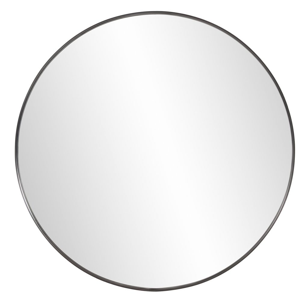 Homeroots - 36" Black Round Framed Accent Mirror