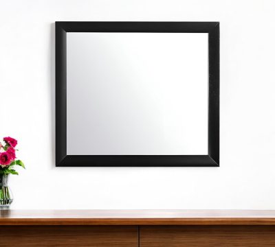 Homeroots - 35" Black Wood Framed Accent Mirror