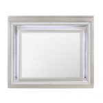 Homeroots - 38" Champagne Wood Lighted Mounted Accent Mirror