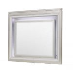 Homeroots - 38" Champagne Wood Lighted Mounted Accent Mirror - Image 4