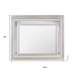 Homeroots - 38" Champagne Wood Lighted Mounted Accent Mirror - Image 8