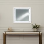 Homeroots - 41" White Faux Marble Wood Lighted Mounted Accent Mirror - Image 2