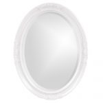 Homeroots - Oval Mirror In A Glossy White Wood Frame