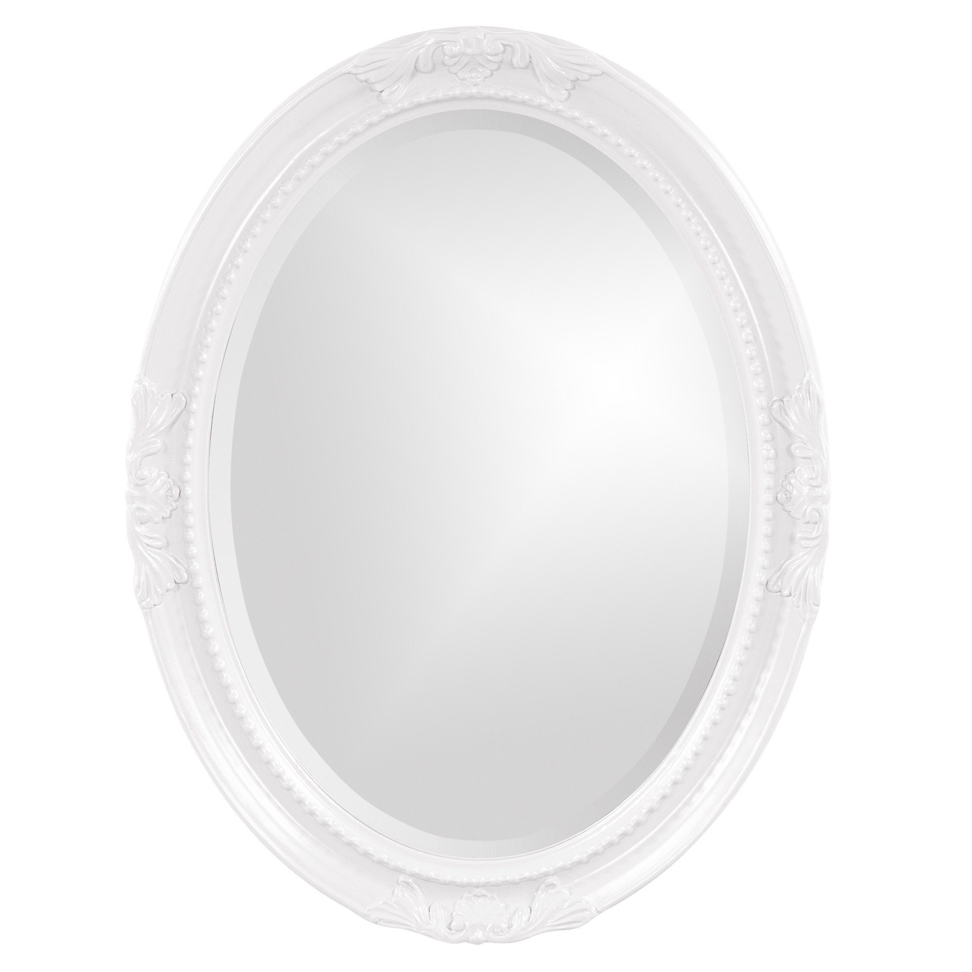 384179_1 Homeroots - Oval Mirror In A Glossy White Wood Frame - Image 1