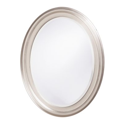 Homeroots - 33" Silver Oval Framed Accent Mirror