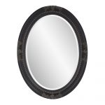Homeroots - 33" Black Ornate Oval Wood Framed Accent Mirror - Image 2