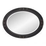 Homeroots - 33" Black Ornate Oval Wood Framed Accent Mirror - Image 5