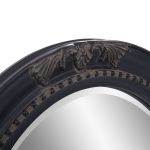 Homeroots - 33" Black Ornate Oval Wood Framed Accent Mirror - Image 6