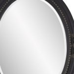Homeroots - 33" Black Ornate Oval Wood Framed Accent Mirror - Image 7