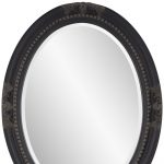 Homeroots - 33" Black Ornate Oval Wood Framed Accent Mirror - Image 8