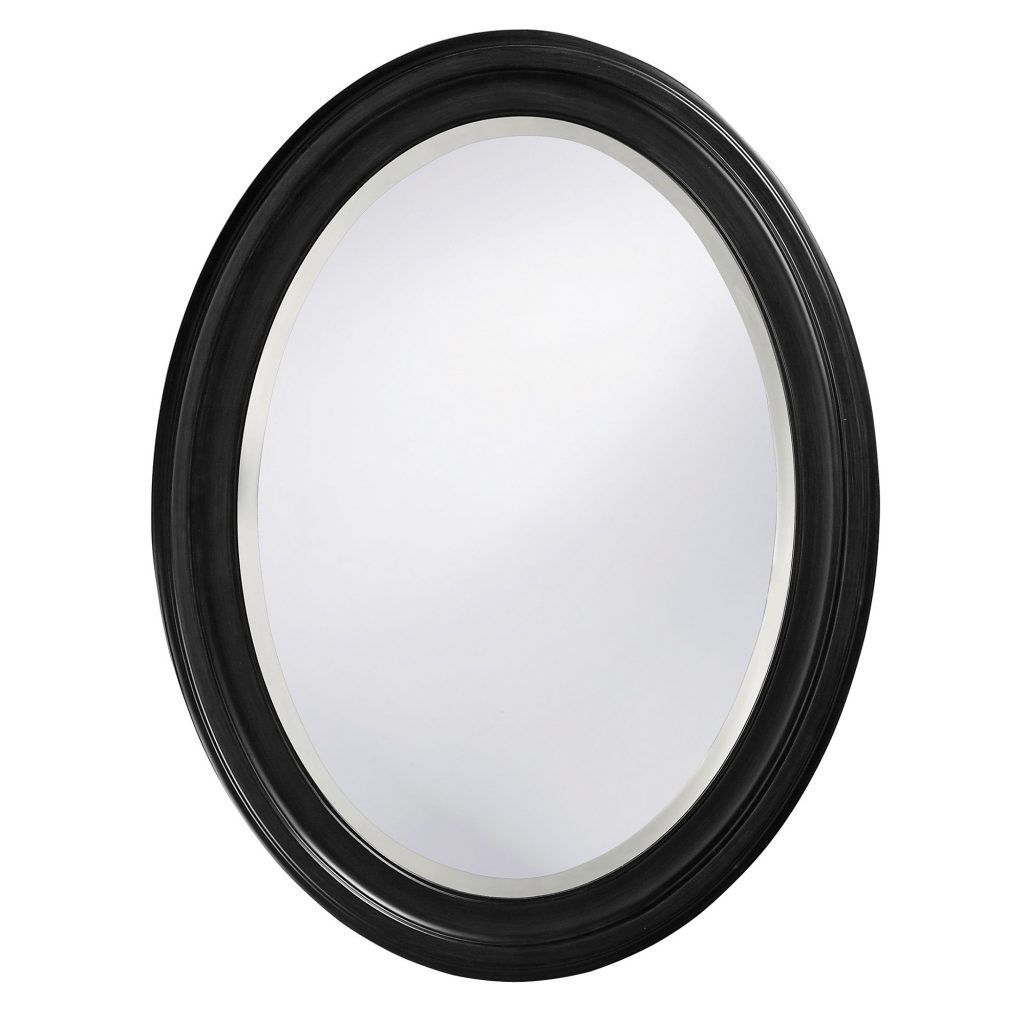 Homeroots - 33" Black Oval Framed Accent Mirror