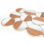 Homeroots - Set of Twelve Gold and Walnut Round Steel Framed Accent Mirror - Image 5