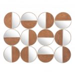 Homeroots - Set of Twelve Gold and Walnut Round Steel Framed Accent Mirror - Image 6