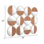 Homeroots - Set of Twelve Gold and Walnut Round Steel Framed Accent Mirror - Image 8