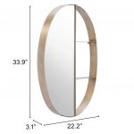 Homeroots - 34" Bronze Oval Steel Framed Accent Mirror - Image 9