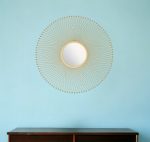 Homeroots - 35" Gold Round Iron Framed Accent Mirror - Image 2