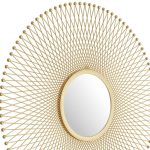 Homeroots - 35" Gold Round Iron Framed Accent Mirror - Image 5