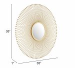 Homeroots - 35" Gold Round Iron Framed Accent Mirror - Image 7