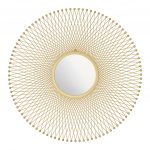 Homeroots - 35" Gold Round Iron Framed Accent Mirror - Image 3