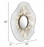 Homeroots - 22" Black Abstract Metal Framed Accent Mirror - Image 7