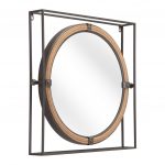 Homeroots - 22" Gray Square Steel Framed Accent Mirror