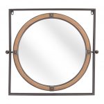 Homeroots - 22" Gray Square Steel Framed Accent Mirror - Image 5