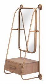 Homeroots - 36" Gold Steel Framed Accent Mirror