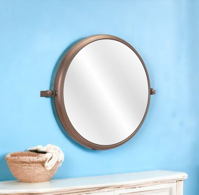 Homeroots - Industrial Gold Round Mirror