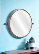 Homeroots - Industrial Gold Round Mirror - Image 2