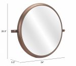 Homeroots - Industrial Gold Round Mirror - Image 9