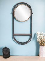 Homeroots - Industrial Gray Mirror Shelf