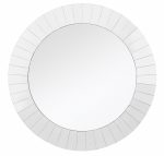 Homeroots - 35" Clear Round Glass Framed Accent Mirror