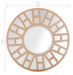 Homeroots - 32" Gold Round Metal Framed Accent Mirror