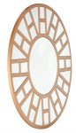 Homeroots - 32" Gold Round Metal Framed Accent Mirror