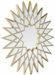 Homeroots - 34" Gold Sunburst Metal Framed Accent Mirror