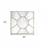 Homeroots - 35" Gold Square Metal Framed Accent Mirror - Image 8