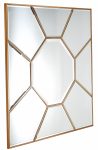 Homeroots - 35" Gold Square Metal Framed Accent Mirror