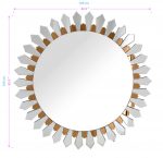 Homeroots - 43" Gold Round Glass Framed Accent Mirror - Image 8