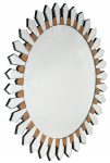 Homeroots - 43" Gold Round Glass Framed Accent Mirror