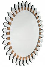 Homeroots - 43" Gold Round Glass Framed Accent Mirror - Image 2