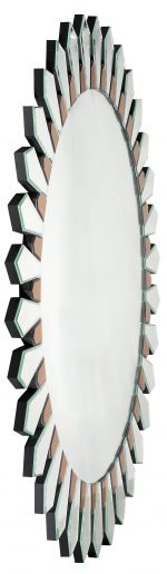 Homeroots - 43" Gold Round Glass Framed Accent Mirror - Image 4