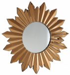 Homeroots - 39" Gold Sunburst Glass Framed Accent Mirror