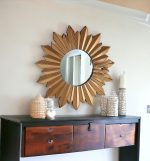 Homeroots - 39" Gold Sunburst Glass Framed Accent Mirror - Image 2
