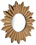 Homeroots - 39" Gold Sunburst Glass Framed Accent Mirror