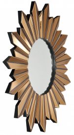 Homeroots - 39" Gold Sunburst Glass Framed Accent Mirror - Image 4