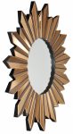 Homeroots - 39" Gold Sunburst Glass Framed Accent Mirror