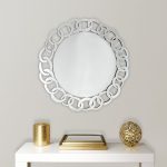 Homeroots - 39" Clear Round Glass Framed Accent Mirror - Image 2
