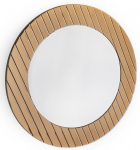 Homeroots - 35" Gold Round Glass Framed Accent Mirror
